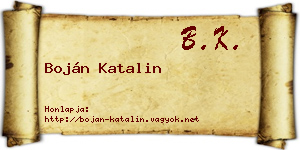 Boján Katalin névjegykártya